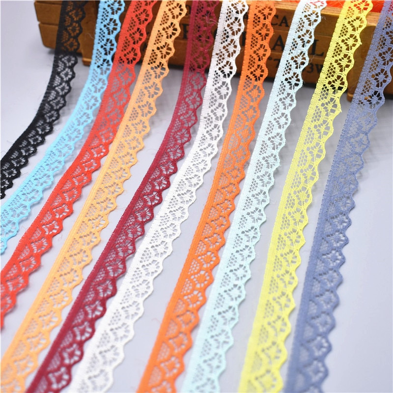 10 jardi Čipkasta vrpca Širina trake 14 mm Obrubljena tkanina DIY izvezena za šivanje Ukrasi vjenčanice Tkanina od afričke čipke