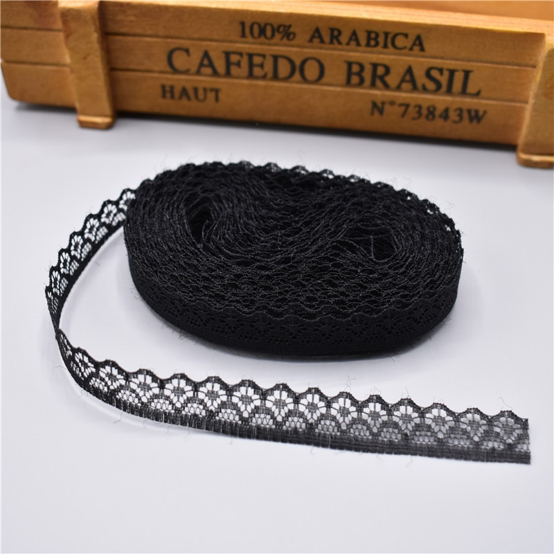 10 jardi Čipkasta vrpca Širina trake 14 mm Obrubljena tkanina DIY izvezena za šivanje Ukrasi vjenčanice Tkanina od afričke čipke