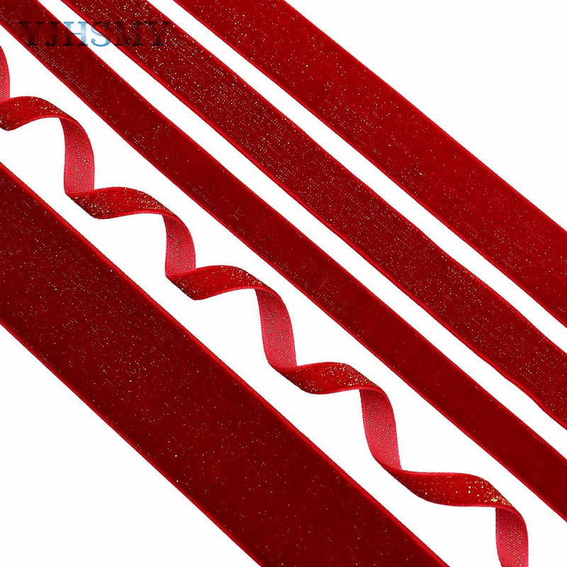 Panglică de Crăciun Panglici de catifea de Anul Nou roșu strălucitor 5 metri, ghirlande, cadouri, împachetare, coroane, funde