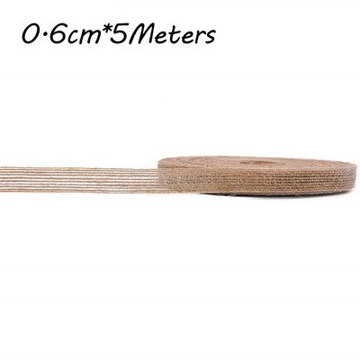 5M 6mm-50mm Iuta naturală cu fundă cu fundă artizanat DIY vintage din iuta din pânză de pânză țesătură ambalaj cadou, cusut, petrecere, nuntă, decorațiuni de Crăciun