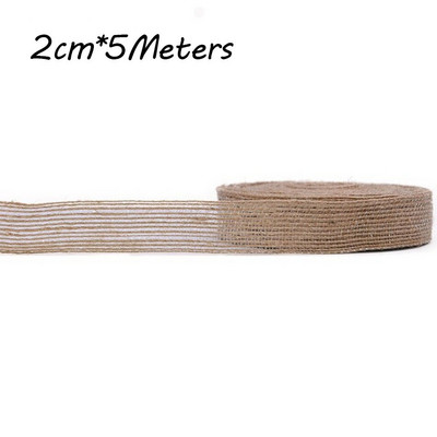 5M 6mm-50mm Iuta naturală cu fundă cu fundă artizanat DIY vintage din iuta din pânză de pânză țesătură ambalaj cadou, cusut, petrecere, nuntă, decorațiuni de Crăciun