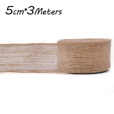 5M 6mm-50mm Iuta naturală cu fundă cu fundă artizanat DIY vintage din iuta din pânză de pânză țesătură ambalaj cadou, cusut, petrecere, nuntă, decorațiuni de Crăciun