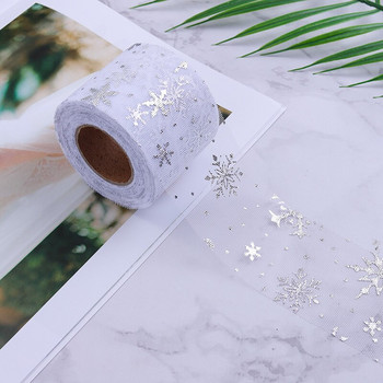 6cm/13cm*5y Snowflake Tulle Rainbow Silver Snow Star DIY Χειροποίητο υφασμάτινο μωρό φόρεμα Χριστουγεννιάτικο γαμήλιο μπουκέτο γενεθλίων προμήθειες