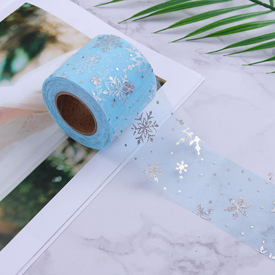 6 cm / 13 cm * 5 m snaigė tiulis vaivorykštė sidabrinė sniego žvaigždė "pasidaryk pats" rankų darbo audinys kūdikių suknelė Kalėdų vestuvių gimtadienio puokštės reikmenys