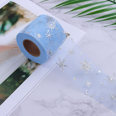 6 cm / 13 cm * 5 m snaigė tiulis vaivorykštė sidabrinė sniego žvaigždė "pasidaryk pats" rankų darbo audinys kūdikių suknelė Kalėdų vestuvių gimtadienio puokštės reikmenys