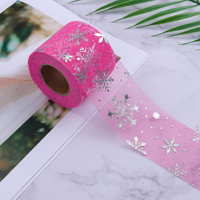 6 cm / 13 cm * 5 m snaigė tiulis vaivorykštė sidabrinė sniego žvaigždė "pasidaryk pats" rankų darbo audinys kūdikių suknelė Kalėdų vestuvių gimtadienio puokštės reikmenys