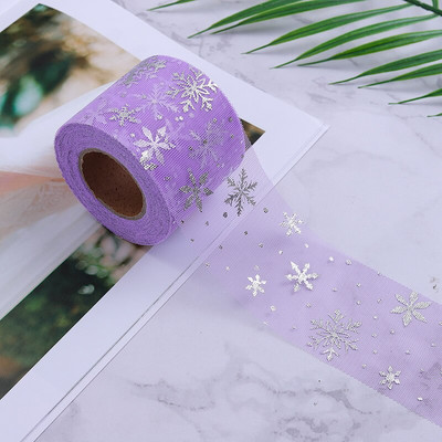 6 cm / 13 cm * 5 m snaigė tiulis vaivorykštė sidabrinė sniego žvaigždė "pasidaryk pats" rankų darbo audinys kūdikių suknelė Kalėdų vestuvių gimtadienio puokštės reikmenys