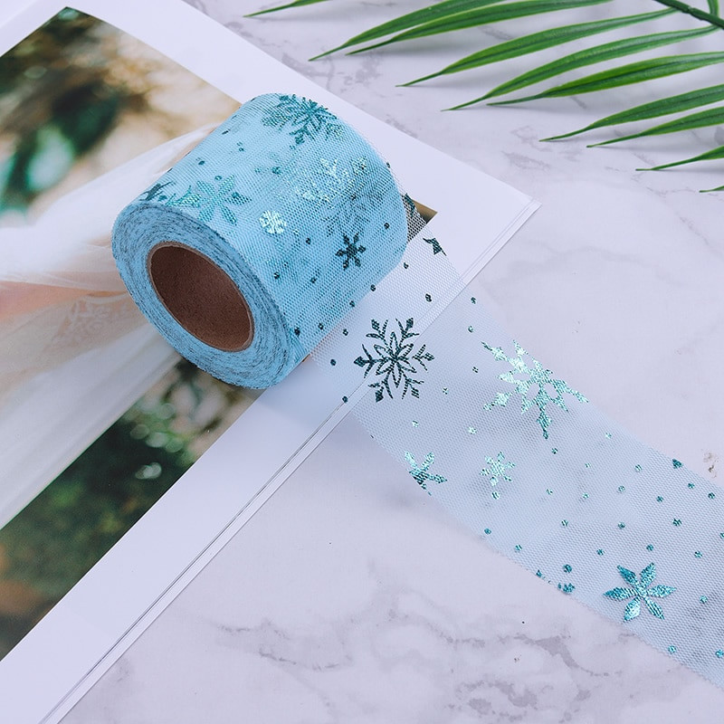 6 cm / 13 cm * 5 m snaigė tiulis vaivorykštė sidabrinė sniego žvaigždė "pasidaryk pats" rankų darbo audinys kūdikių suknelė Kalėdų vestuvių gimtadienio puokštės reikmenys