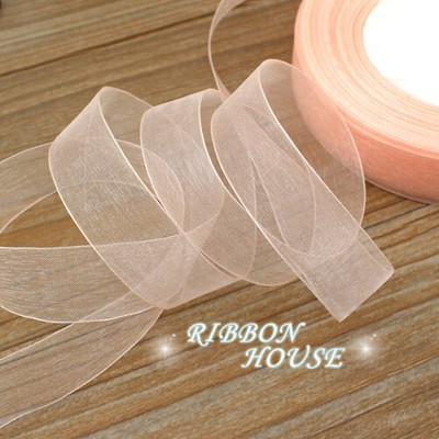 (50 jardų/ritinys) Organzos juostelė Didmeninė dovanų pakavimo dekoracija Kalėdinės šilko juostelės nėrinių audinys 12/15/20/25/40/50mm