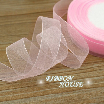 (50 jardų/ritinys) Organzos juostelė Didmeninė dovanų pakavimo dekoracija Kalėdinės šilko juostelės nėrinių audinys 12/15/20/25/40/50mm