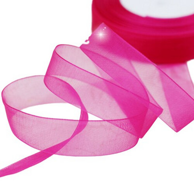 (50 jardų/ritinys) Organzos juostelė Didmeninė dovanų pakavimo dekoracija Kalėdinės šilko juostelės nėrinių audinys 12/15/20/25/40/50mm