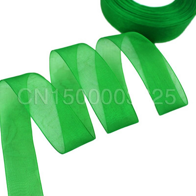 (50 jardų/ritinys) Organzos juostelė Didmeninė dovanų pakavimo dekoracija Kalėdinės šilko juostelės nėrinių audinys 12/15/20/25/40/50mm