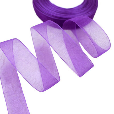 (50 jardų/ritinys) Organzos juostelė Didmeninė dovanų pakavimo dekoracija Kalėdinės šilko juostelės nėrinių audinys 12/15/20/25/40/50mm