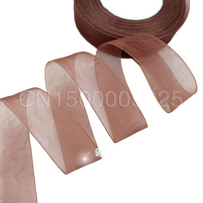 (50 jardų/ritinys) Organzos juostelė Didmeninė dovanų pakavimo dekoracija Kalėdinės šilko juostelės nėrinių audinys 12/15/20/25/40/50mm