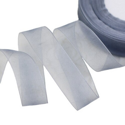 (50 jardų/ritinys) Organzos juostelė Didmeninė dovanų pakavimo dekoracija Kalėdinės šilko juostelės nėrinių audinys 12/15/20/25/40/50mm