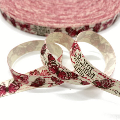 5 jardi 15 mm pamučne vrpce Crno-bijeli uzorak Pamučne vrpce s tiskanim uzorkom za vjenčanje Božićni ukrasi DIY tkanina za šivanje #05