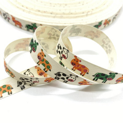 5 jardi 15 mm pamučne vrpce Crno-bijeli uzorak Pamučne vrpce s tiskanim uzorkom za vjenčanje Božićni ukrasi DIY tkanina za šivanje #05