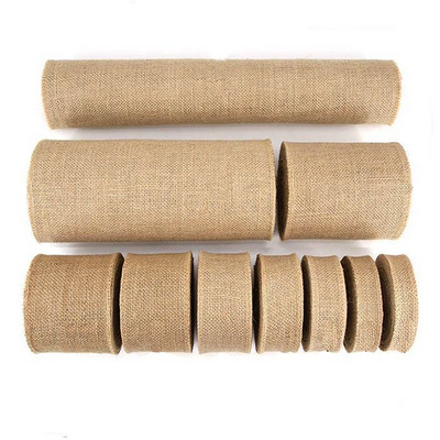 2M/Roll Natural Vintage Jute Ribbon Bow Crafts Sewing DIY Wedding Jute Burlap Fabric Gift Wrapping Party Christmas Home Decor