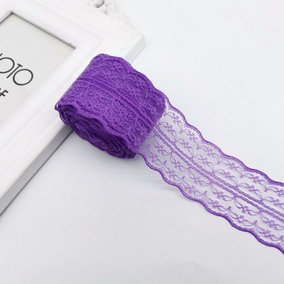 Panglică de dantelă de 4,5 cm, 10 metri/rolă, alb, negru, roz, roșu, albastru, verde, violet, bej, portocaliu, galben, burgundă, cafea, dantelă, artizanat