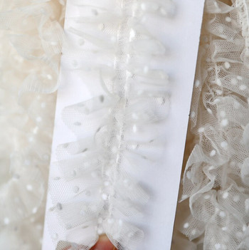 2 μέτρα Ροζ Λευκό Μπεζ λουλούδι βολάν δαντέλα ύφασμα κεντημένη κορδέλα με δαντέλα DIY Αξεσουάρ ραπτικής χειροτεχνίας για ρούχα γάμου