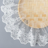 2 Yards Valge puuvillane tikitud kangast võrkpits Rõivaste pitsääred kaunistused DIY Õmblustarvikud