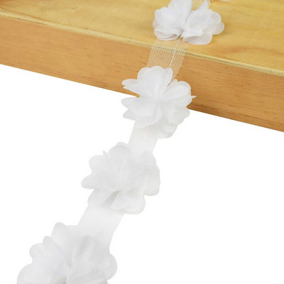 2 jardi 24 tk lilled 3D šifooni kobarad lilled pitskleit kaunistus pitskangas aplikatsioon, meisterdamine käsitöö õmblustarbed