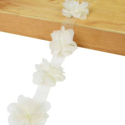 2 jardi 24 tk lilled 3D šifooni kobarad lilled pitskleit kaunistus pitskangas aplikatsioon, meisterdamine käsitöö õmblustarbed