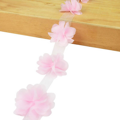 2 jardi 24 tk lilled 3D šifooni kobarad lilled pitskleit kaunistus pitskangas aplikatsioon, meisterdamine käsitöö õmblustarbed