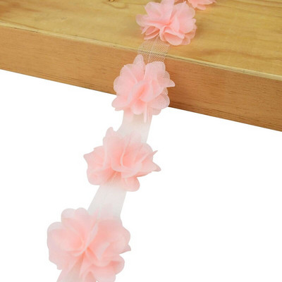 2 jardi 24 tk lilled 3D šifooni kobarad lilled pitskleit kaunistus pitskangas aplikatsioon, meisterdamine käsitöö õmblustarbed