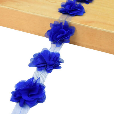 2 jardi 24 tk lilled 3D šifooni kobarad lilled pitskleit kaunistus pitskangas aplikatsioon, meisterdamine käsitöö õmblustarbed