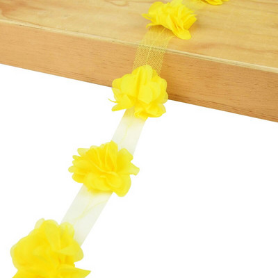 2 jardi 24 tk lilled 3D šifooni kobarad lilled pitskleit kaunistus pitskangas aplikatsioon, meisterdamine käsitöö õmblustarbed