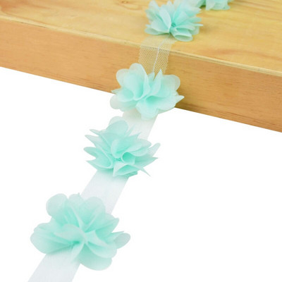 2 jardi 24 tk lilled 3D šifooni kobarad lilled pitskleit kaunistus pitskangas aplikatsioon, meisterdamine käsitöö õmblustarbed