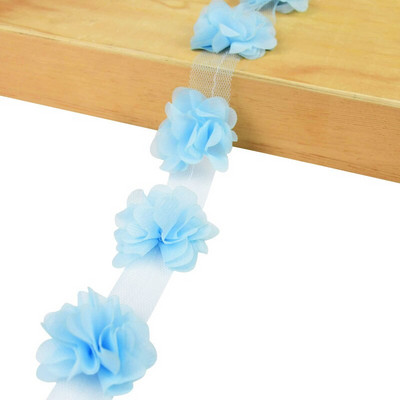 2 jardi 24 tk lilled 3D šifooni kobarad lilled pitskleit kaunistus pitskangas aplikatsioon, meisterdamine käsitöö õmblustarbed