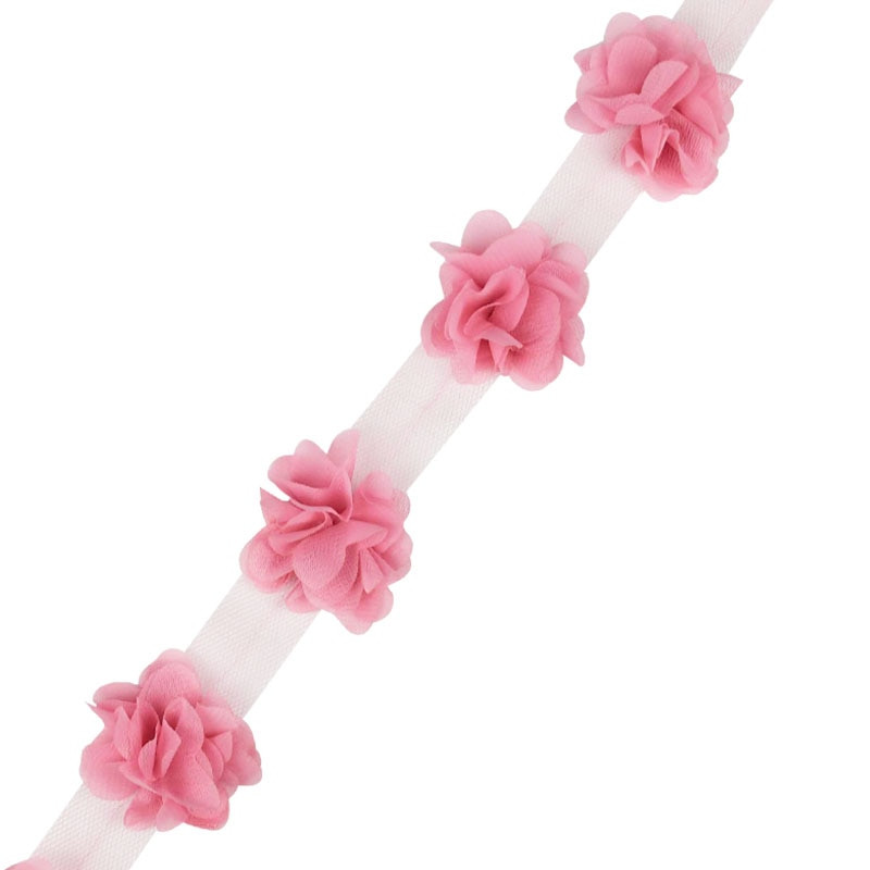 2 jardi 24 tk lilled 3D šifooni kobarad lilled pitskleit kaunistus pitskangas aplikatsioon, meisterdamine käsitöö õmblustarbed