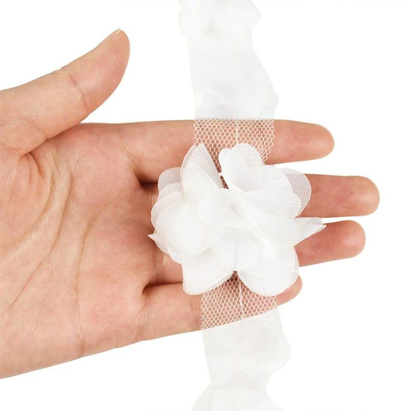 2 jardi 24 tk lilled 3D šifooni kobarad lilled pitskleit kaunistus pitskangas aplikatsioon, meisterdamine käsitöö õmblustarbed