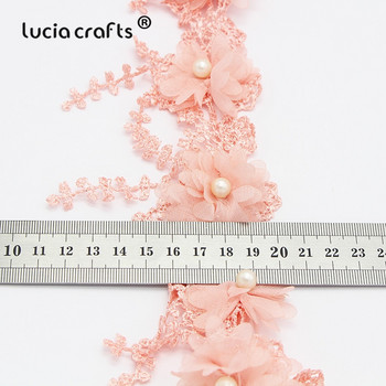Lucia занаяти 1 ярд/лот 7 см цветя бродерия дантелена гарнитура плат направи си сам ръчно изработени дрехи дантелени материали аксесоари N0502