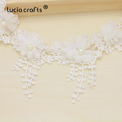 Lucia izrađuje 1 jardi/lot 7 cm cvjetni vez Čipkana obrubna tkanina DIY ručno izrađena odjeća Čipkasti materijali Dodaci N0502