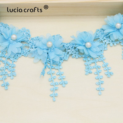 Lucia izrađuje 1 jardi/lot 7 cm cvjetni vez Čipkana obrubna tkanina DIY ručno izrađena odjeća Čipkasti materijali Dodaci N0502