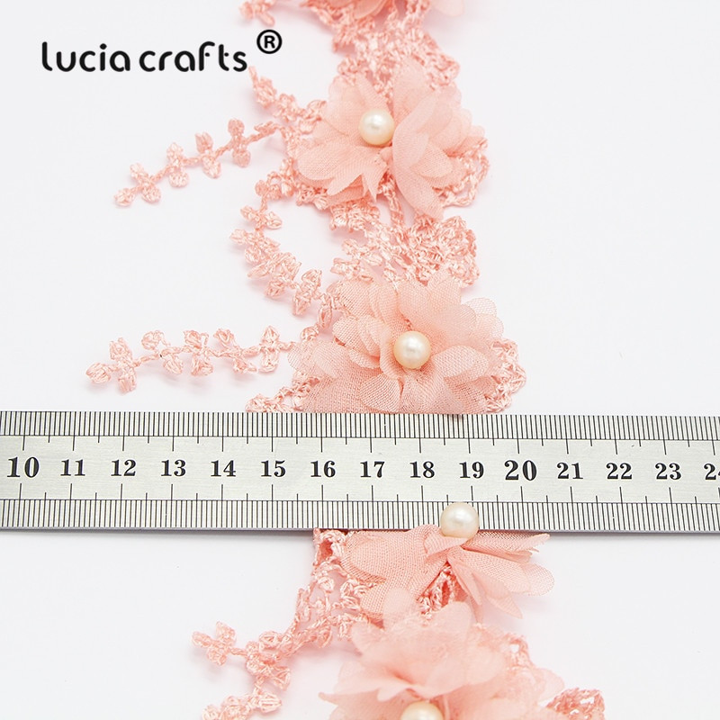 Lucia izrađuje 1 jardi/lot 7 cm cvjetni vez Čipkana obrubna tkanina DIY ručno izrađena odjeća Čipkasti materijali Dodaci N0502