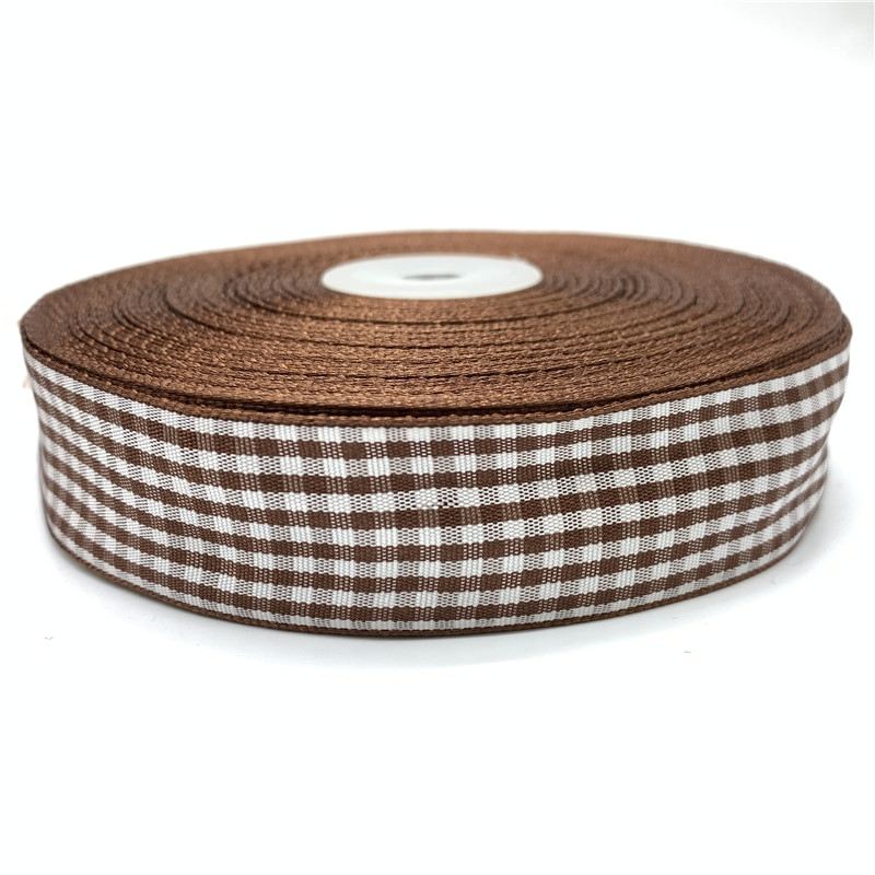 5 yarzi/lot 10/15/20/25mm Panglică roșie în carouri Panglică imprimată cu grilă pentru acasă, nuntă, decorare de Crăciun, ambalaj pentru cadou DIY