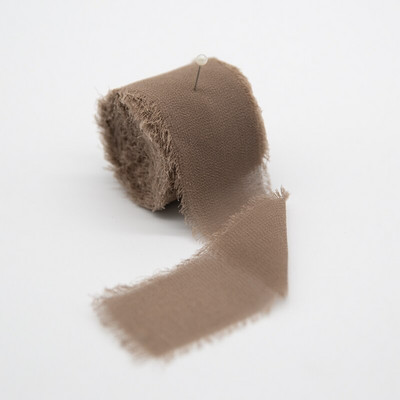 Äärisega šifoonpael Siiditaolised paelad Pulmakutse Kimbukangast Paelad 3,8cmx6,4m jõulukaunistusega kingituste pakkimine