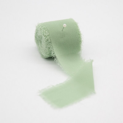 Äärisega šifoonpael Siiditaolised paelad Pulmakutse Kimbukangast Paelad 3,8cmx6,4m jõulukaunistusega kingituste pakkimine