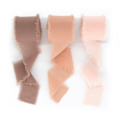 Äärisega šifoonpael Siiditaolised paelad Pulmakutse Kimbukangast Paelad 3,8cmx6,4m jõulukaunistusega kingituste pakkimine