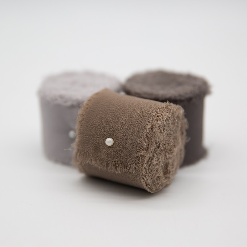 Äärisega šifoonpael Siiditaolised paelad Pulmakutse Kimbukangast Paelad 3,8cmx6,4m jõulukaunistusega kingituste pakkimine