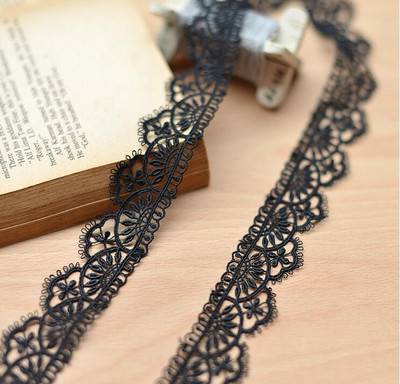 2 jardi/4 jardi tikitud võrkpitskangas Must valge pitsriie paelad DIY õmblemine Käsitsi valmistatud käsitöömaterjalid