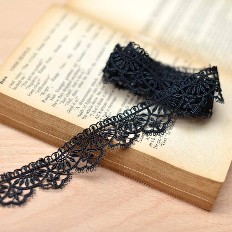 2 jardi/4 jardi tikitud võrkpitskangas Must valge pitsriie paelad DIY õmblemine Käsitsi valmistatud käsitöömaterjalid