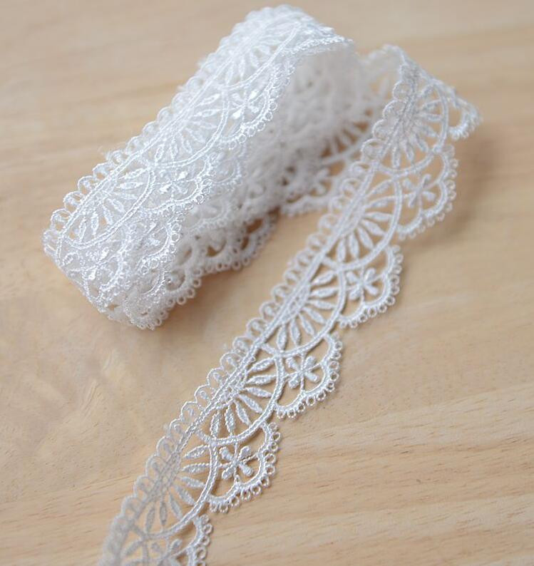 2 jardi/4 jardi tikitud võrkpitskangas Must valge pitsriie paelad DIY õmblemine Käsitsi valmistatud käsitöömaterjalid