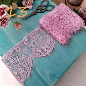 Χρωματιστές βλεφαρίδες Δαντέλα Διακοσμητικό λουλούδι Φούστα DIY στρίφωμα, μανίκια λαιμόκοψη δαντέλα ύφασμα διακόσμηση πέπλο ρούχων