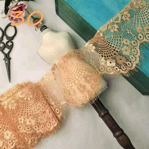 Χρωματιστές βλεφαρίδες Δαντέλα Διακοσμητικό λουλούδι Φούστα DIY στρίφωμα, μανίκια λαιμόκοψη δαντέλα ύφασμα διακόσμηση πέπλο ρούχων