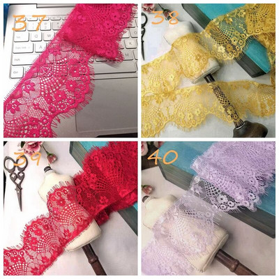 Χρωματιστές βλεφαρίδες Δαντέλα Διακοσμητικό λουλούδι Φούστα DIY στρίφωμα, μανίκια λαιμόκοψη δαντέλα ύφασμα διακόσμηση πέπλο ρούχων